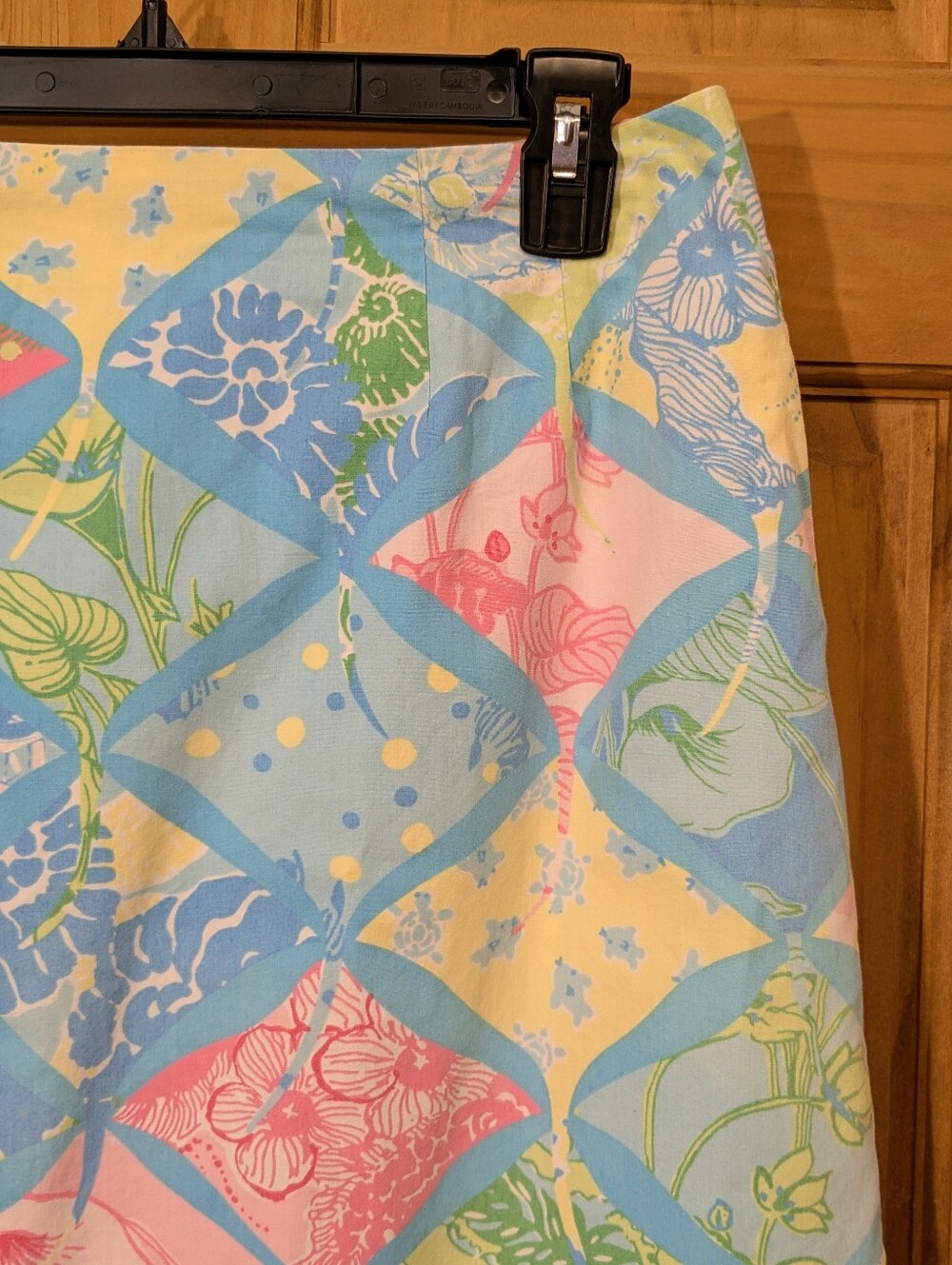 VTG Lilly Pulitzer Mini Skirt A-Line Floral Blue Yellow Cotton Sz 10 Y2K Resort - Picture 4 of 12